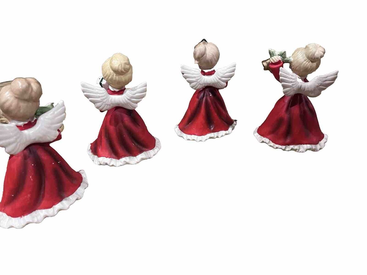 Vintage Napco X6964 Red Dress Christmas Angels Set | eBay Vintage Napco X6964 Red Dress Christmas Angels Set | eBay