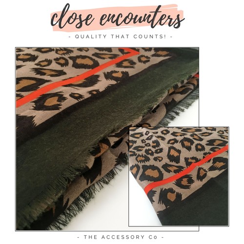 Large Leopard Print Scarf with Stripes Animal Zebra Big Long Shawl Summer Winter - Picture 63 of 818