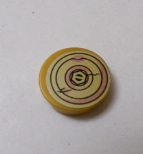 Lego x1 Gold 2x2 Round Tile Rusted Washer Pattern 14769pb053 (028-347)