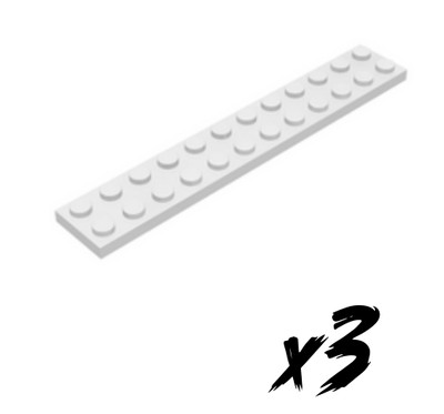 3x LEGO 2445   2x12 Plate   Platte   weiß   white