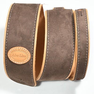 RARE: Live Line DELUXE Handmade Suede Guitar Strap, Japan, Wide: 2.3'' - SUPERB!