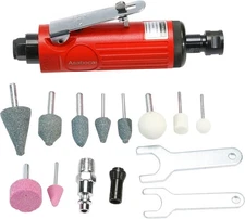 1/4inch Air Powered Die Grinder, Pneumatic Straight Grinder with Red 