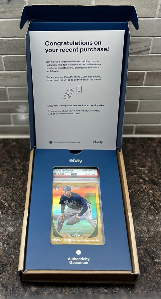 Bowman Chrome Freddie Freeman 2011/50 refractor de oro PSA auténtico Foto 3 de 3