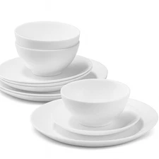 Arch Studio Perfect White Dinnerware Set(4 dinner plates, 4 salad plates,3bowls)