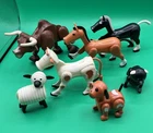 Vintage Fisher Price Play Family Farm Animals Lot  Of 7 1960s Plastic