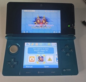 Nintendo 3DS Handheld System Aqua Blue with Charger Stylus & 2GB SD Memory Card
