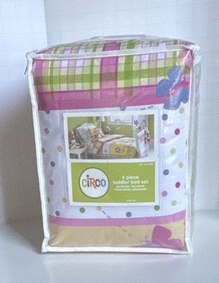 Circo 4Pc TODDLER Bed Set Flowers Butterfly Comforter Flat Fitted Sheets NIP Y2K