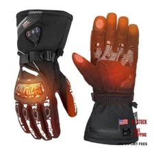 Motorcycle Heated Gloves, Dual-Zone Heating, Magnetic Power Medium Off White
