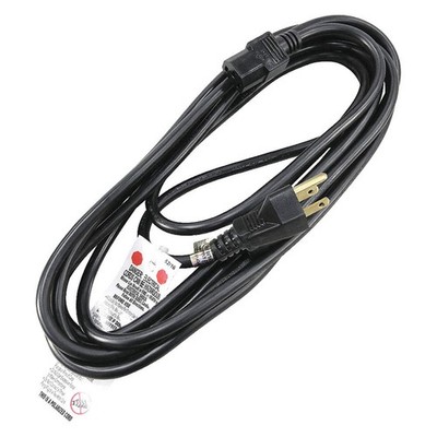 GRAINGER APPROVED 5XFN7ID Power Cord,5-15P,SJT,15 ft.,Blk,13A,16/3 5XFN7
