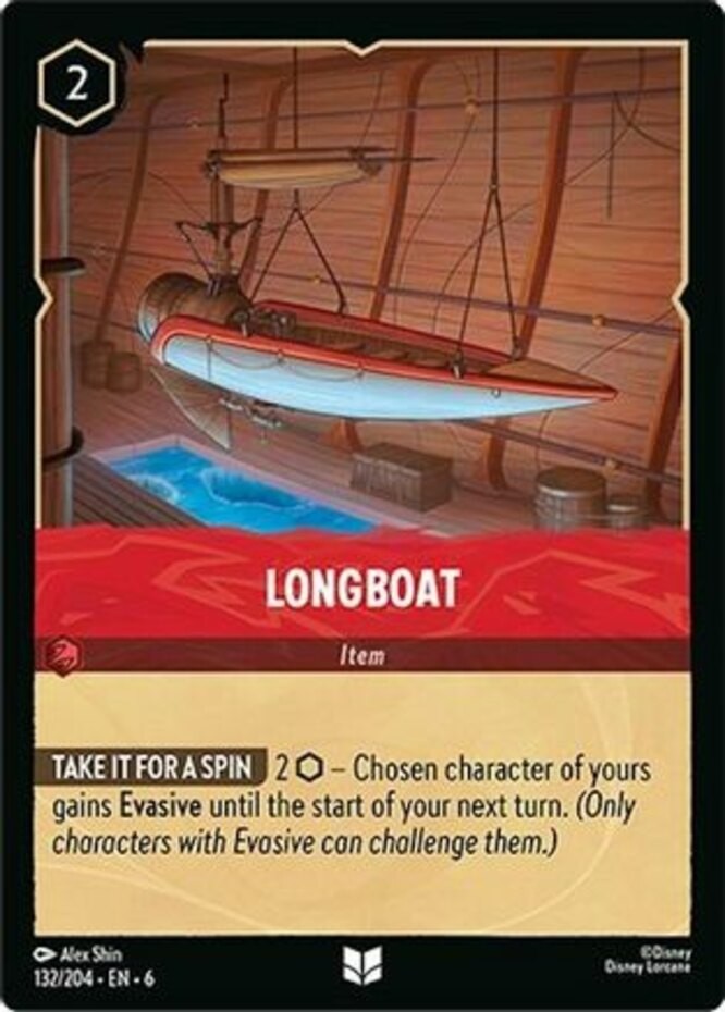 x1 Longboat - 132/204 - Uncommon Lorcana DLC06 Azurite Sea M/NM