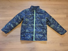 Swiss Tech Boys XL 14-16 Blue/Green Camo Puffer Jacket Full Zip Pockets