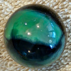 Four 1" Jabo Classic Marbles. Yellow, Orange, Green, and Blue Swirls.  Lot 0153 — photo 4