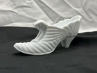 Fenton Art Glass White Shoe Figurine Decorative Glossy