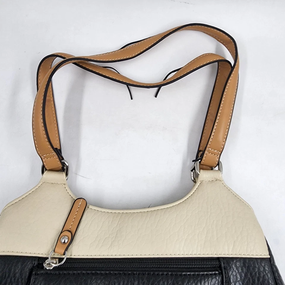 Bolso de Mano Giani Bernini Cuero Guijarro Bloques de Color 4 Pósteres Para Mujer Talla Única Negro Foto 4 de 4