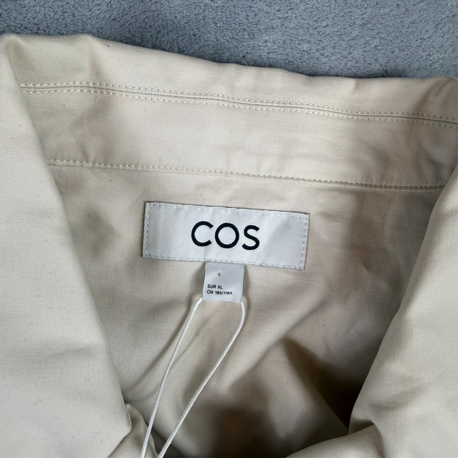 Vintage Cos Cream Beige Size XL Half Zip 100% Cotton Pullover Jacket Sweatshirt image 6
