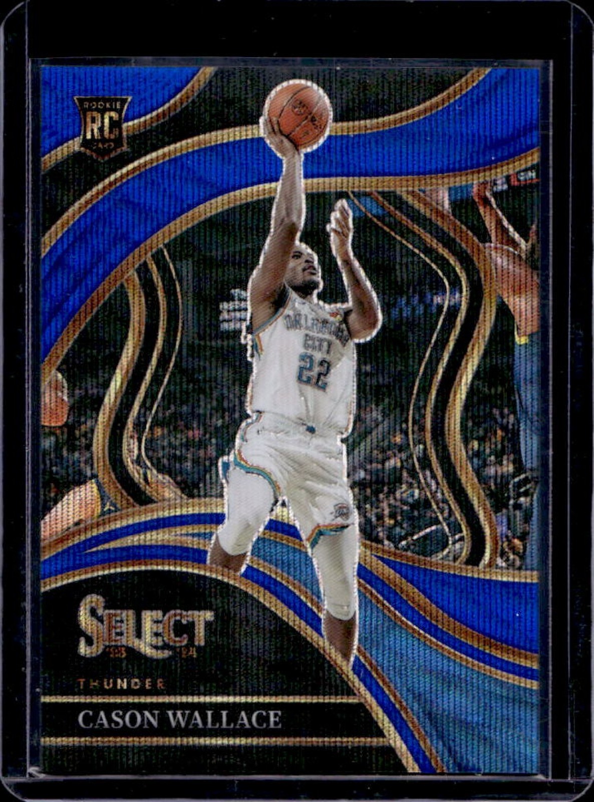 2023-24 Select Cason Wallace RC Blue Wave Prizms Courtside #17/75 Thunder
