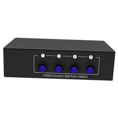 4 Way RCA Switcher RCA Switcher for Game Consoles CD Player Audio and Video