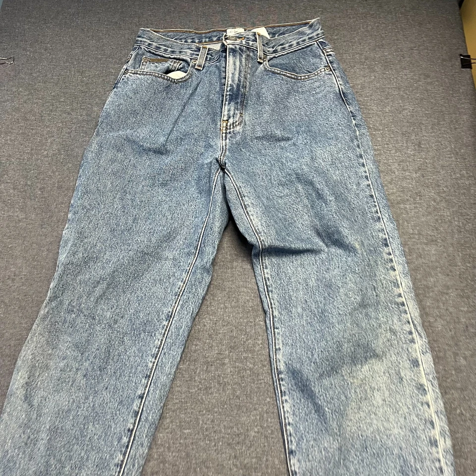 Pantalones de mezclilla para mujer Calvin Klein talla 8 azul de ajuste fácil tiro alto 100 % algodón Foto 2 de 4