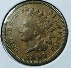 1893 Indian Head Cent #3 Fine Detail Bowed/Damaged