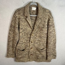 Vintage Christian Dior Knit Cardigan Tan-Brown Blend Mohair Wool Blend Large