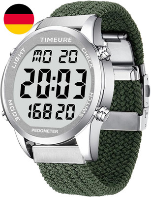 TIMEURE Schrittzähler-Uhr Für Männer & Senioren Mit Großer Digitalanzeige | - Mo