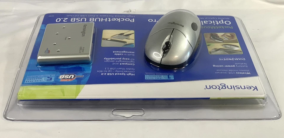 Kensington 72103 PocketMouse Optical Wireless Pro - PocketHub USB 2.0 NEW SEALED - Image 3 of 4