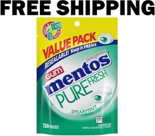 Pure Fresh Sugar-Free Chewing Gum with Xylitol Spearmint 120 Piece Bulk Res...