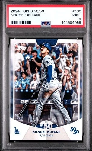Shohei Ohtani - 2024 Topps 50/50 Home Run #50 LA Dodgers Card #100 PSA 9 MINT