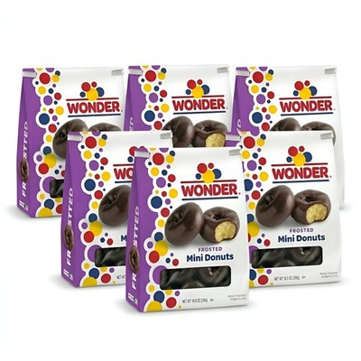 Wonder Mini Donuts Chocolate Frosted, 10 oz Bags (Case of 6) � Soft Bite-Sized D