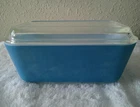 Pyrex Vtg 502B Primary Blue Refrigerator Dish With 502C Glass Lid