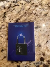 Smart Fingerprint Lock Rechargeable Keyless Padlock Anti-theft (Black)