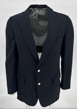 Vintage Cricketeer Blazer Sport Coat Mens 42R Navy Gold Button Union USA 80s