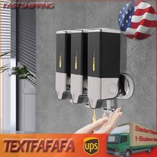 3 500ML Black Soap Dispenser Wall Mounted Liquid Bathroom Shower Hand Shampoo US