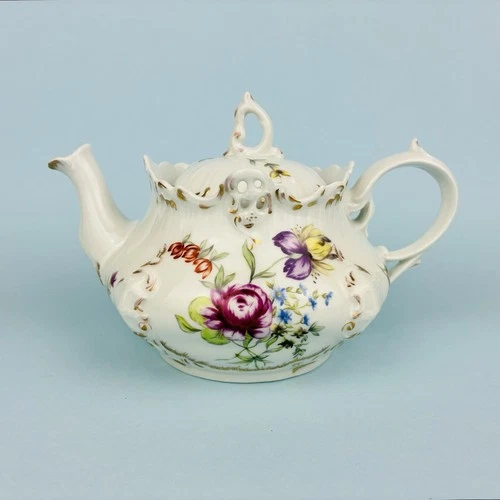 Antique B.R.C Bauer, Rosenthal & Co Floral Moliere Teapot - Germany c1897-1903
