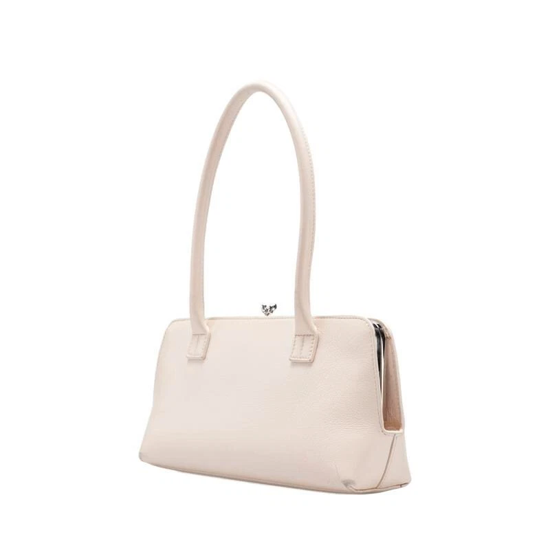 Bolsa tote pequena Jil Sander rosa claro com moldura de goji alça superior - Imagem 2 de 4