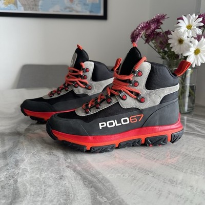 Polo Ralph Lauren Adventure 300 Black Gray Mid Boots US7 men s