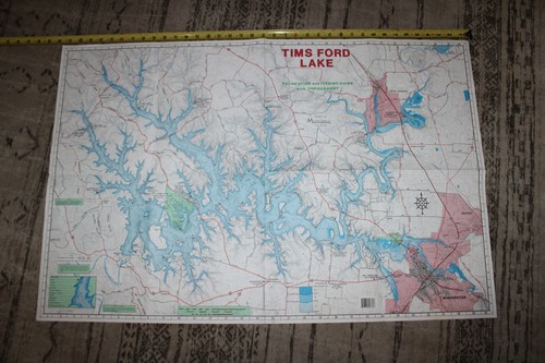 Tims Ford Lake 1993 Guida Pesca Ricreazione Topografia Mappa Atlantica Alabama - Foto 2 di 2