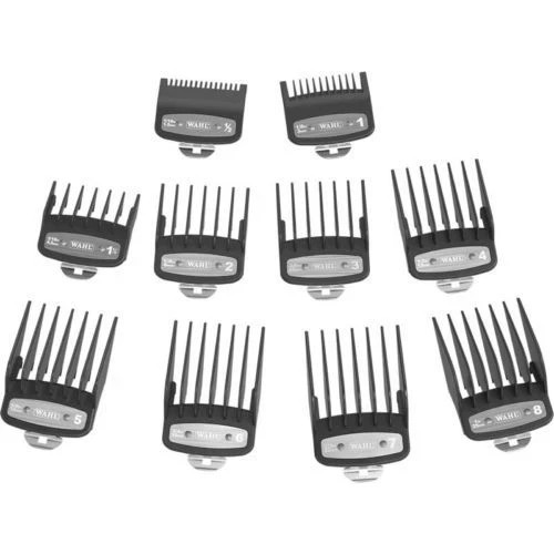 WAHL PREMIUM CUTTING GUIDES with metal clips &ndash; 8 GUARDS WITH ORGANIZER