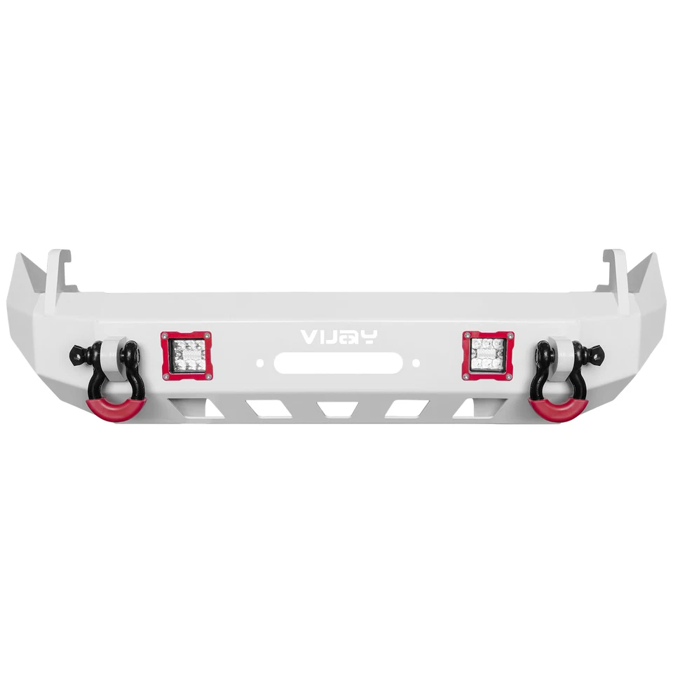 Vijay Steel Front Bumper With LED Lights For 2007-2025 Jeep Wrangler JK JL JT Foto 2 de 4