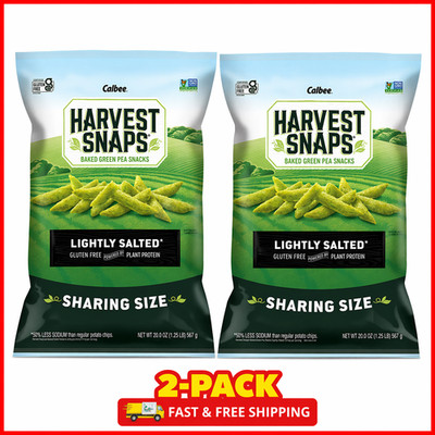 2-Pack Calbee Harvest Snaps Green Pea Snack Crisps Lightly Salted