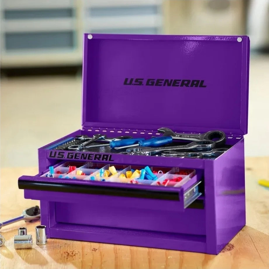 U.S. General Purple Mini Toolbox 2 Drawers Office Home Work NEW Harbor Freight - Image 3 of 4