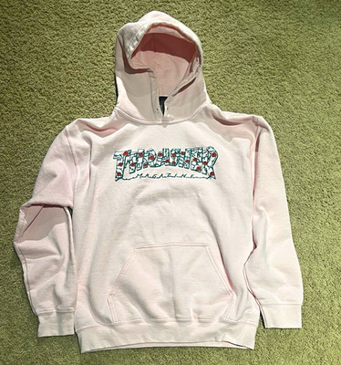 Thrasher Pink Pullover Hoodie Cotton Long Sleeve Men's Regular Size M