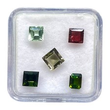 5 Pcs Natural Multi Tourmaline 4.8-5.3mm Mix Shape Loose Untreated Gemstones Lot