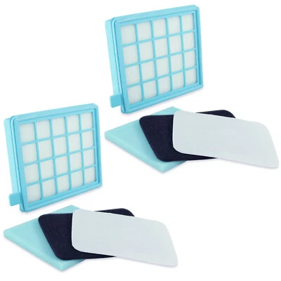 HAUSMARKE 2er - Pack Filterset Filter für Philips PowerPro Active und Compact Staubsauger