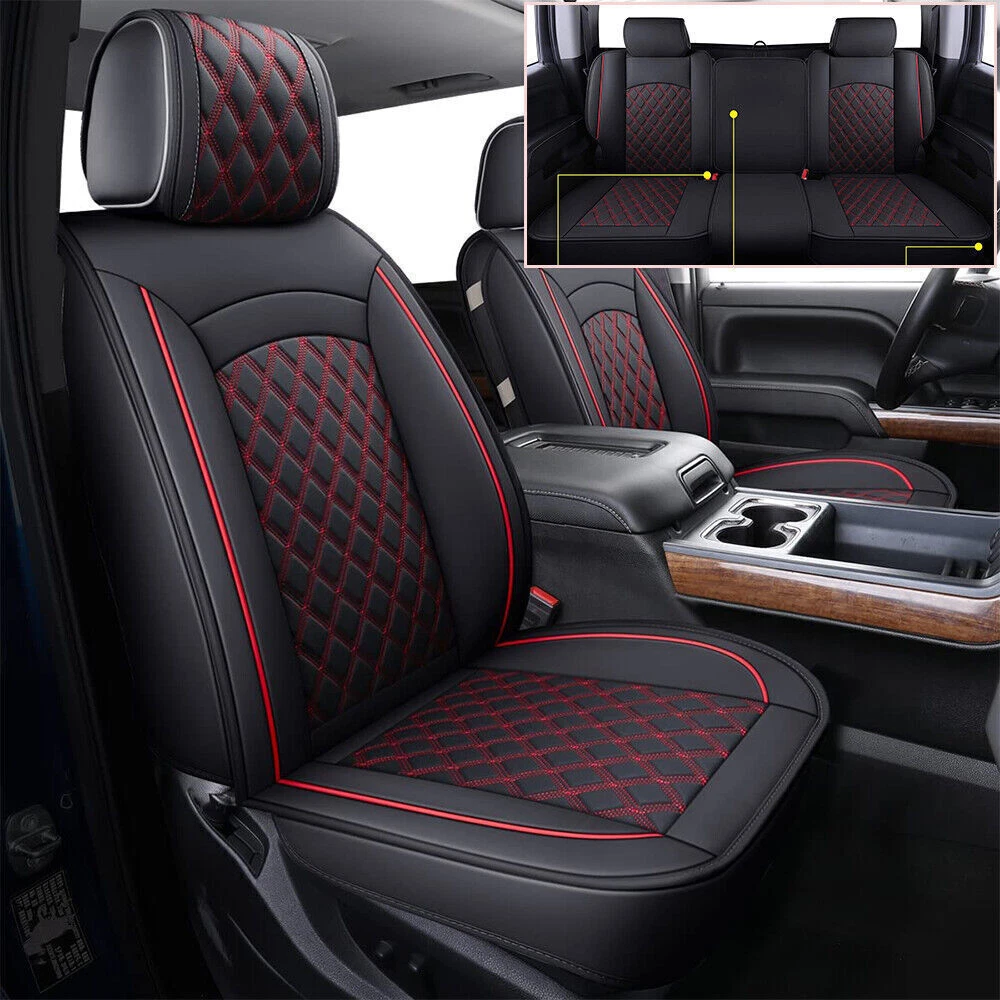 Leather Full Set Car Seat Covers For Chevy Silverado GMC Sierra