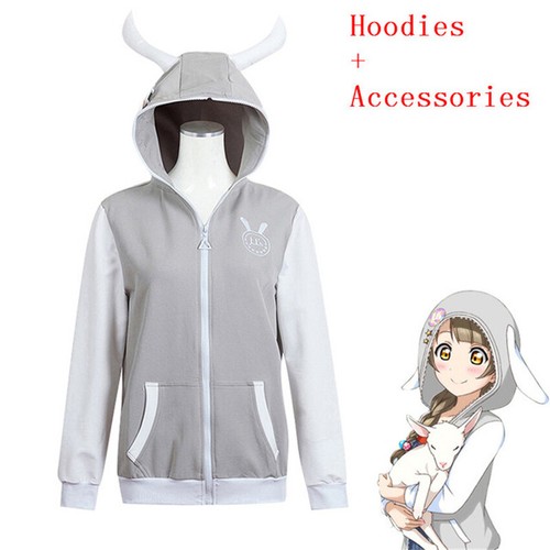 Anime Women Printed Hoodie Zip Sweatshirt Jacket Coat Cosplay Fit For LoveLive! - Picture 14 of 21