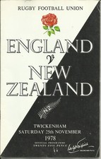 England v New Zealand - Autumn International - Official Programme - 25/11/1978