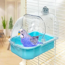 Bird Bath for Cage, Cleaning Pet Supplies Cockatiel Bird Bathtub with Hanging Ho