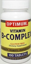 Optimum Vitamin B Complex Supplement 100 Tablets (Pack of 2) -EXP:07/2027