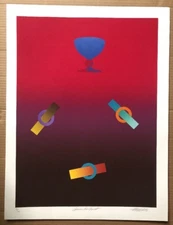 Dinner For Charcot Diane Williams Original Vintage Serigraph Litho Signed 1969